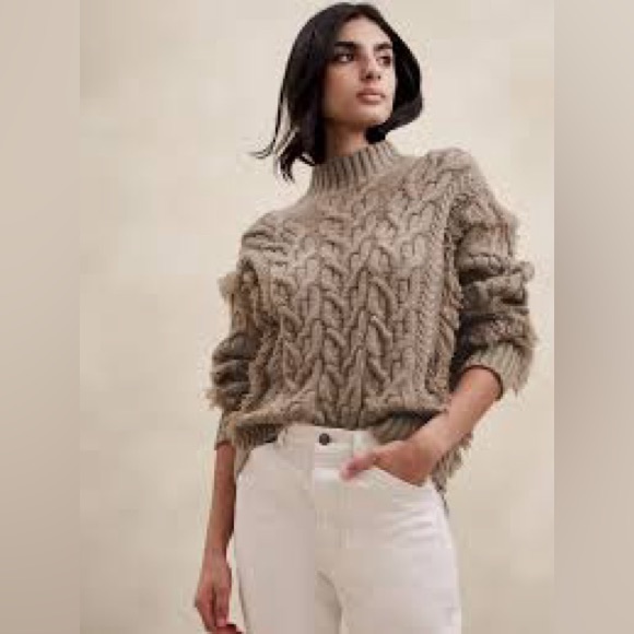 NWT BANANA REPUBLIC CHUBUT WOOL-CASHMERE SWEATER - Picture 2 of 4